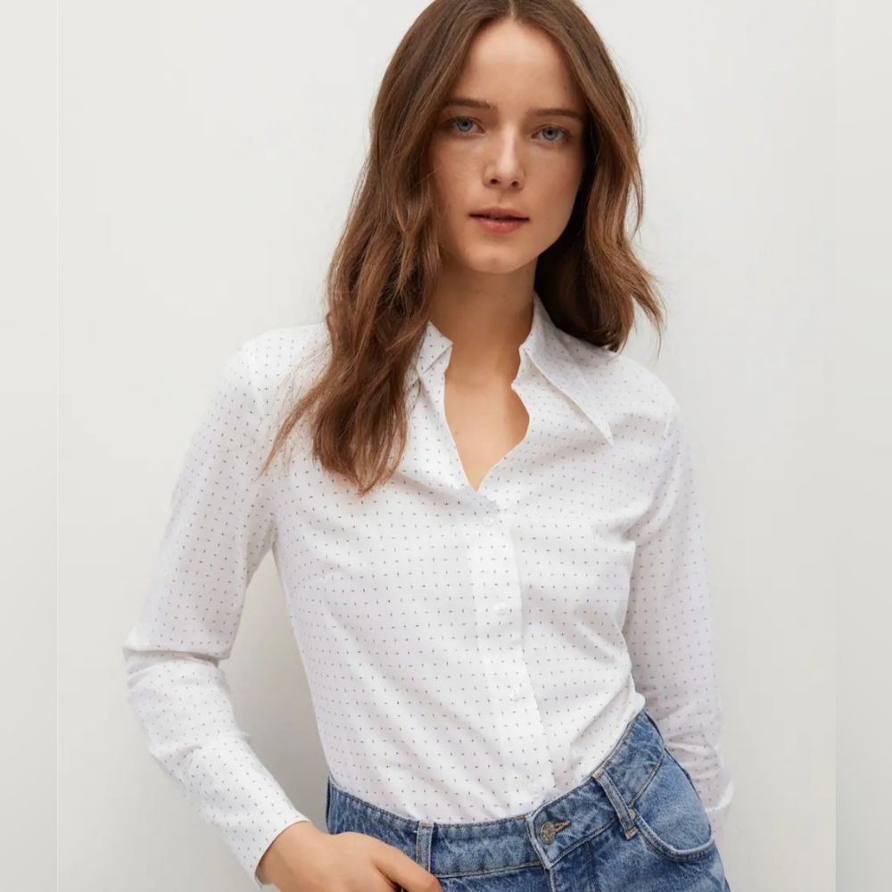 Mango Cotton Button Down Shirt